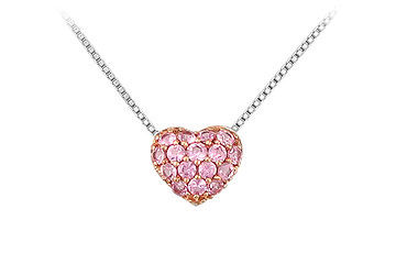 Pink Sapphire Pendant  14K White Gold - 0.50 CT TGW