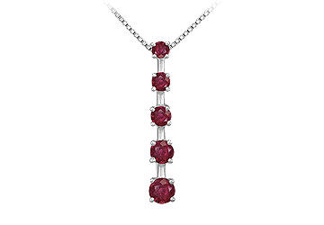 Ruby Journey Pendant  14K White Gold - 1.00 CT TGW