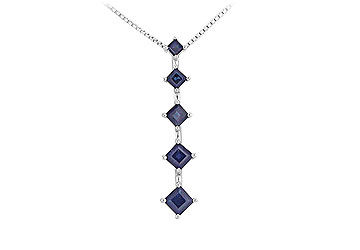 Sapphire Journey Pendant  14K White gold - 1.50 CT TGW