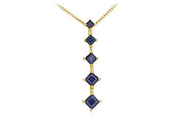 Sapphire Journey Pendant  14K Yellow gold - 1.50 CT TGW