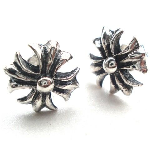 Men's Iron Cross Earrings Thai Silver Modern Cool Jewelry for Guys