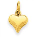 Heart Charm in 14kt Yellow Gold - Glossy Finish - Dazzling - Women