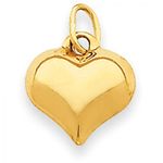 Heart Charm in 14kt Yellow Gold - Mirror Finish - Radiant - Women