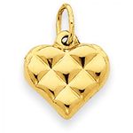 Heart Charm in Yellow Gold - 14kt - Glossy Polish - Alluring - Women
