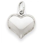 Heart Charm in 14kt White Gold - Mirror Polish - Marvelous - Women