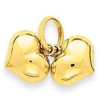 Heart Charm in 14kt Yellow Gold - Polished Finish - Graceful - Women