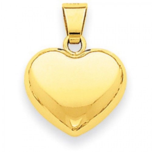 Heart Charm in Yellow Gold - 14kt - Polished Finish - Magnificent - Women