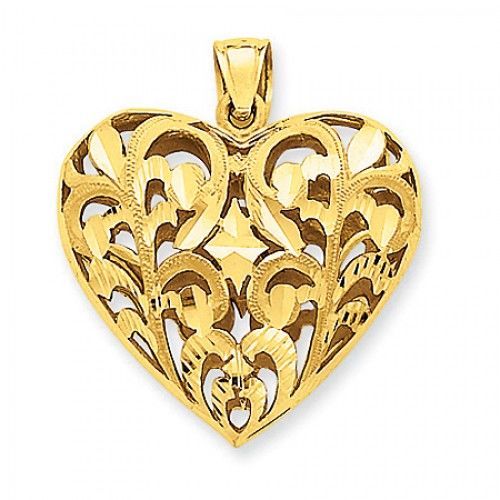Heart Charm in 14kt Yellow Gold - Polished Finish - Ideal - Women
