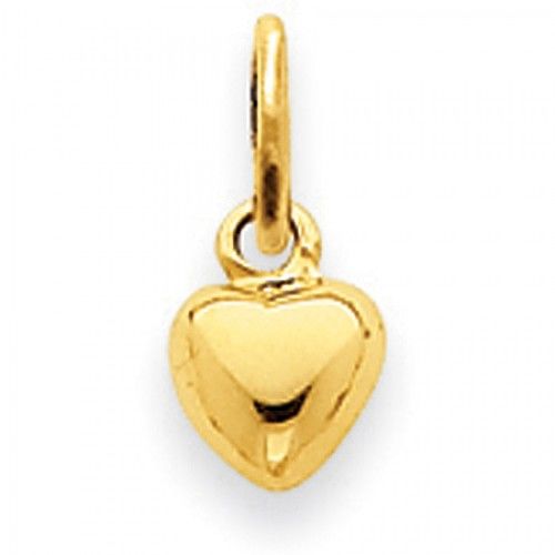 Heart Charm in Yellow Gold - 14kt - Glossy Finish - Charming - Women