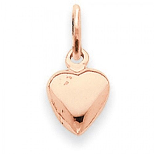 Heart Charm in Rose Gold - 14kt - Mirror Finish - Classy - Women