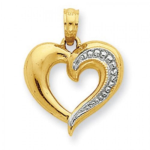 One-Sided Beaded Heart Pendant