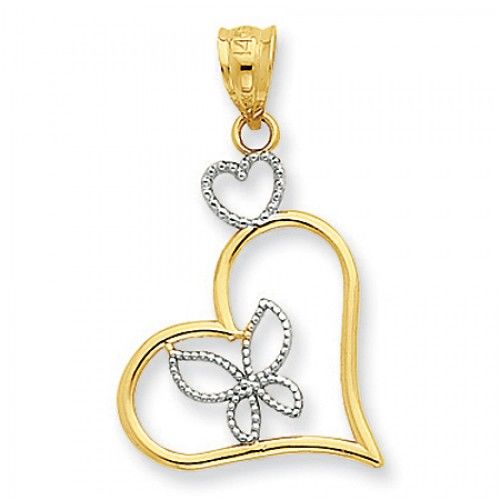 Heart Pendant with One-Sided Bead Design