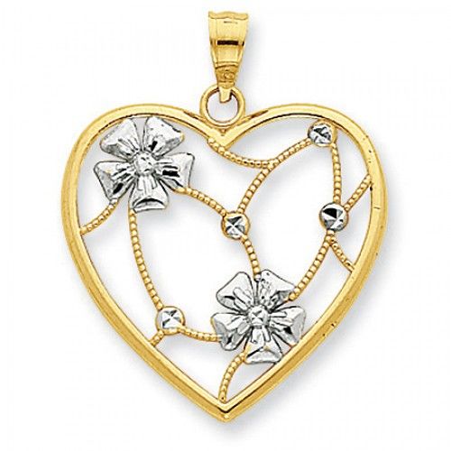 Heart Pendant Two Heart with Butterfly