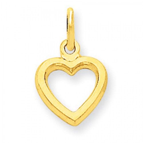 Heart Charm in 14kt Yellow Gold - Glossy Finish - Stunning - Women