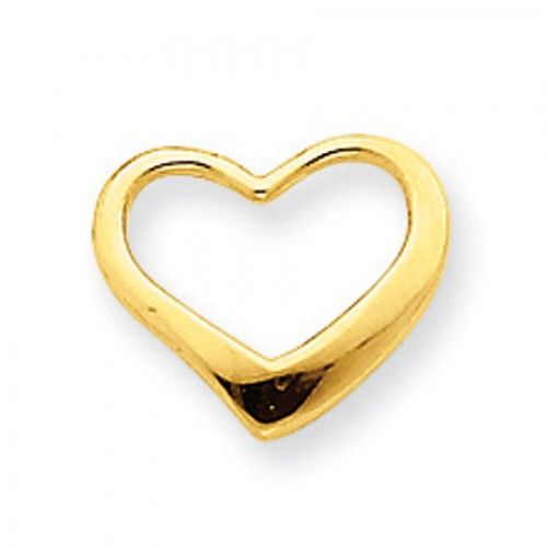 14k Yellow Gold Thickly Outlined Heart Pendant