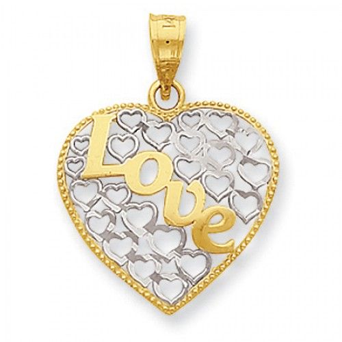 Heart Pendant with Love Script