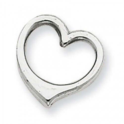 14k White Gold 3-D Floating Heart Pendant