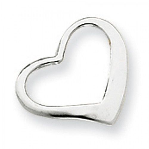 14k White Gold Floating Heart Pendant