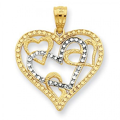 Heart Pendant with Diamond-Cut Intertwined Heart