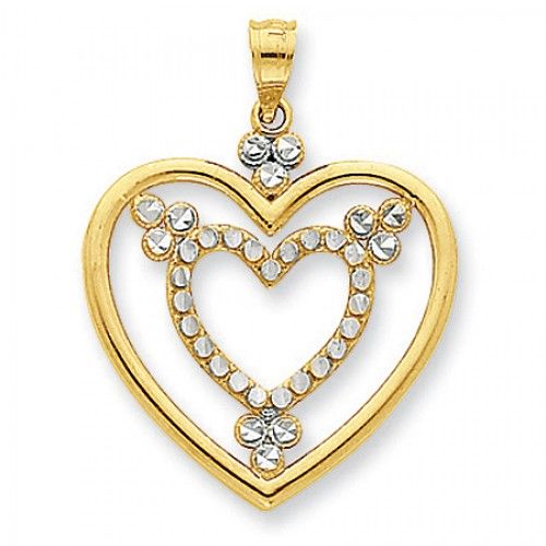 Heart Pendant with Lucky Diamond-Cut