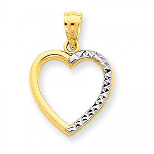 Heart Pendant with Half Diamond-Cut
