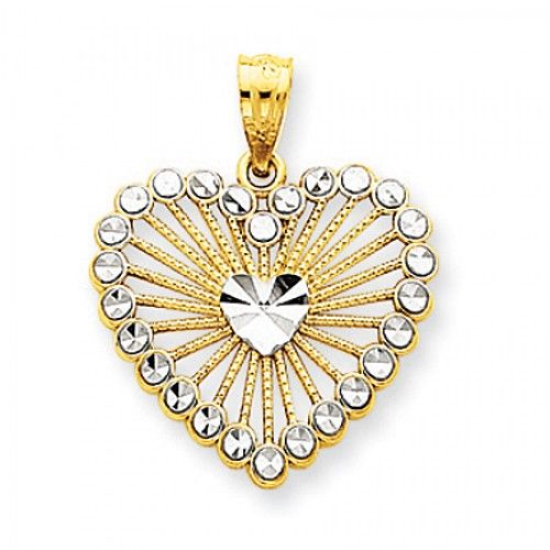 Heart Pendant with Diamond-Cut Spotlight Heart Design
