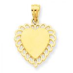 Heart Charm in Gold - 14kt Yellow - Mirror Finish - Interesting - Women