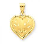 Heart Charm in 14kt Yellow Gold - Glossy Finish - Outstanding - Women