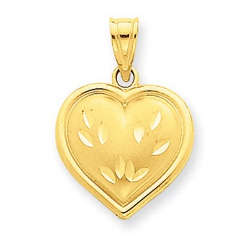 Heart Charm in 14kt Yellow Gold - Glossy Finish - Outstanding - Women