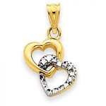 Heart Charm with Intertwined Hearts