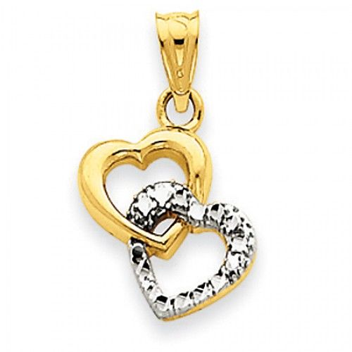 Heart Charm with Intertwined Hearts
