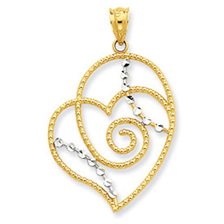 Heart Pendant Diamond-Cut with Swirl