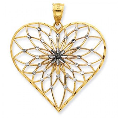 Heart Pendant with Starburst Center