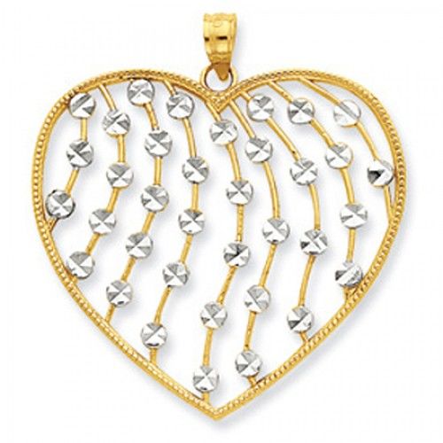 Heart Pendant with Waved and Circle Design