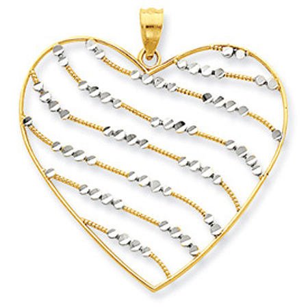 Heart Pendant Horizontal Rows of Circles
