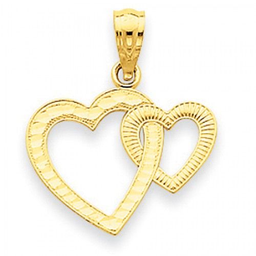 14k Yellow Gold Hold Me Close Heart Pendant