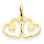 Heart Charm in 14kt Yellow Gold - Polished Finish - Excellent - Women