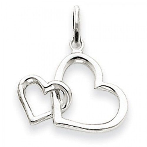 Heart Charm in 14kt White Gold - Glossy Polish - Interesting - Women