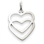 Heart Charm in White Gold - 14kt - Mirror Polish - Stylish - Women