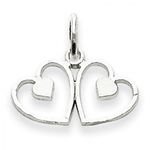 Heart Charm in 14kt White Gold - Glossy Finish - Nice - Women
