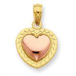 Heart Charm in Rose & Yellow Gold - 14kt - Glossy Polish - Remarkable