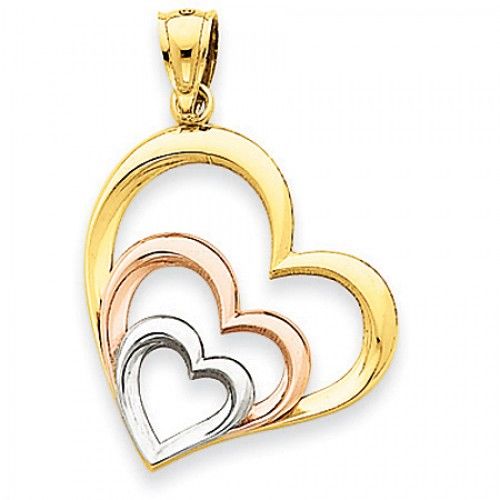 Heart Pendant Evolving Tri-Colored
