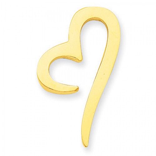 14k Yellow Gold Signature Polished Slide Heart Pendant Slide