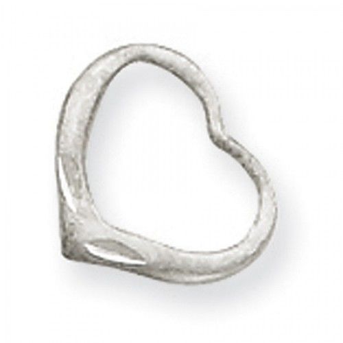 14k White Gold Diamond-Cut Floating Slide Heart Pendant Slide