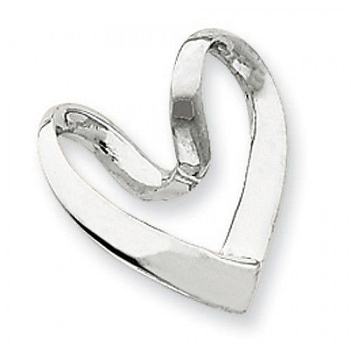 14k White Gold Slide Heart Pendant Slide