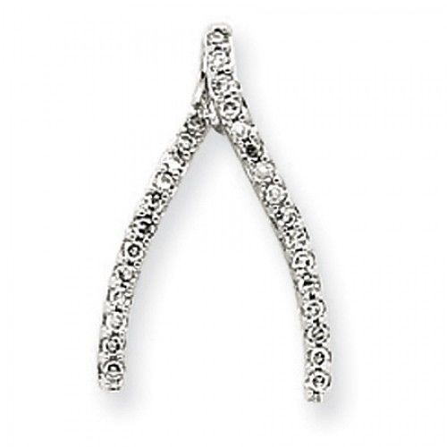 White Gold Diamond Wishbone Pendant