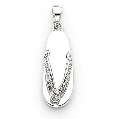 White Gold Diamond Sandal Pendant