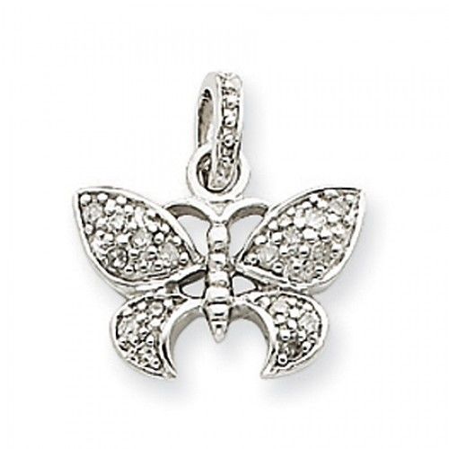 White Gold Vintage Diamond Butterfly Pendant
