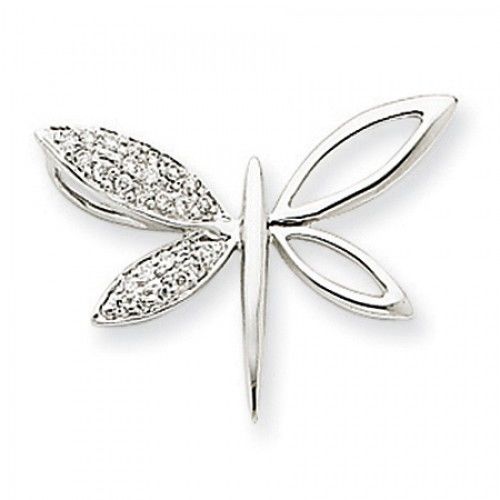 White Gold Diamond Dragonfly Pendant