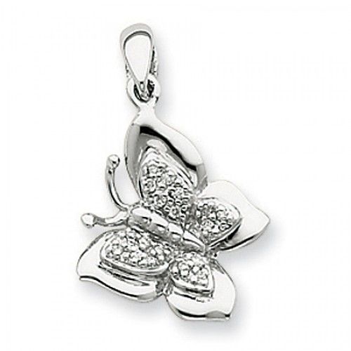 White Gold Diamond Butterfly Pendant